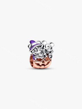 Pandora Disney Mickey Mouse & Minnie Mouse Halloween Pumpkin Charm